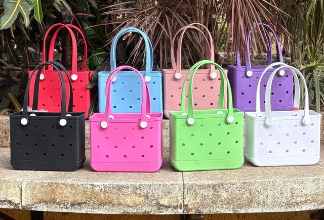 BIG CROCS BAG (Beach Bag X Large Rubber Beach Tote, Waterproof Washable Open for Women Croc Bag Hand for Beach Pool Yoga)