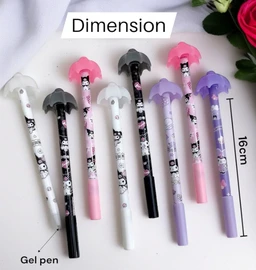 Umbrella Shape Blue Gel Pen (6 pcs) | Return Gifts For Kids Birthday | Retractable Gel Pen Set For Boys & Girls | Stationery Gift Set | Colourful Blue gen Pen | Kanjak Gift | School Supply