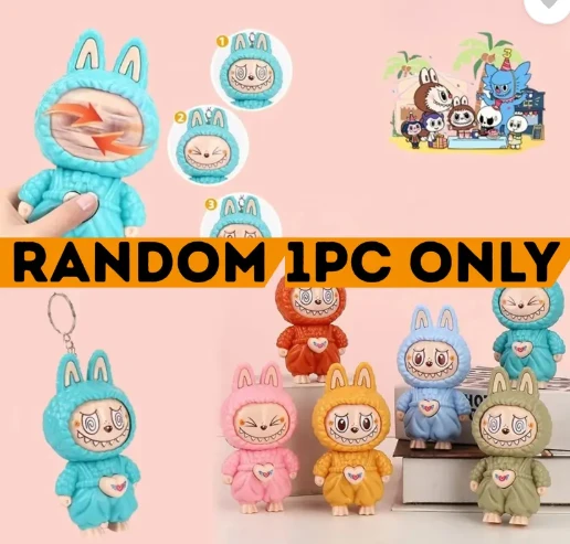 Labubu face changing keychain