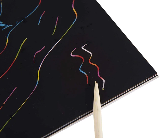 Scratch Art Book with Wooden Stylus Birthday Return Gift for Kids of All Age Group.
