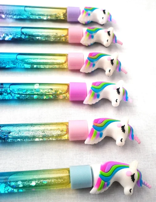 Unicorn Glitter Gel Pens for Kids Girls | Fancy Cute Unicon Stationery Set | Stylish Glitter Pen for Girls | Unicorn Wand Blue Gel Pen for Kids