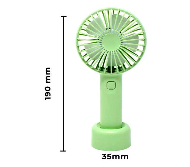 Powerful 4 Inch Rechargeable Mini Fan with 2000 mAh Battery, 3 Speed Option and Table Dock Table Fan for Home Backup Upto 6 hour - 20D x 10W x 12H Centimeters