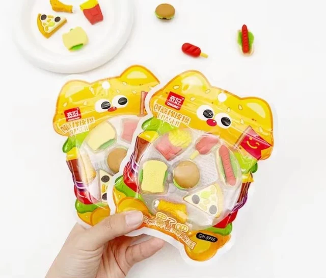 Fast food pouch eraser | Cute Pack of Eraser