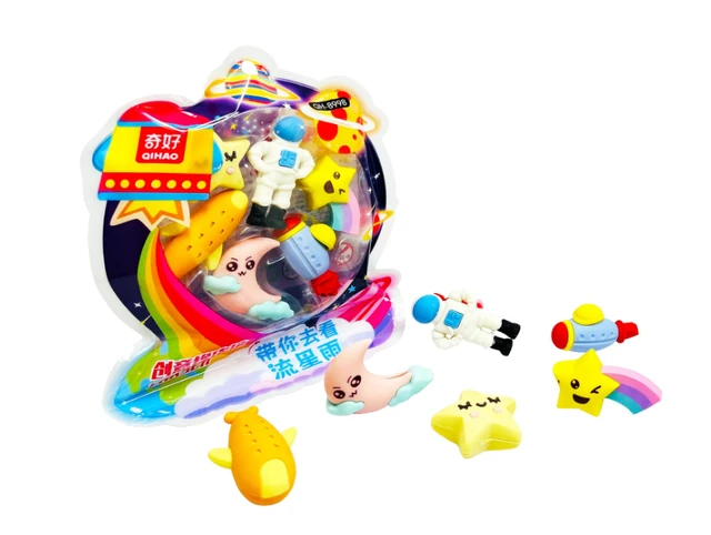 Space Astronaut Shape Erasers for Kids, Non-Toxic & Smudge-Free, Stylish Eraser, Rubber Pencil Eraser, Birthday Party Favors | Stationary Set for Boys & Girls