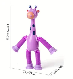 Giraffe Telescopic Suction Cup Pop Tubes Sensory Toys for Toddlers, Kids, Anxiety, ADD, ADHD, Autism, Multicolor