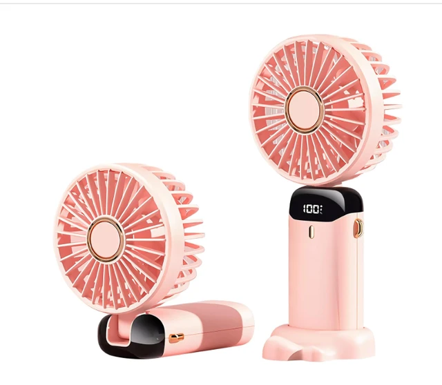 Mini Handheld Fan Battery Operated Small Personal Portable Fan Speed Adjustable USB Rechargeable Fan Cute Design Powerful for Stylish Kids Girls Women Men Indoor Outdoor Travelling