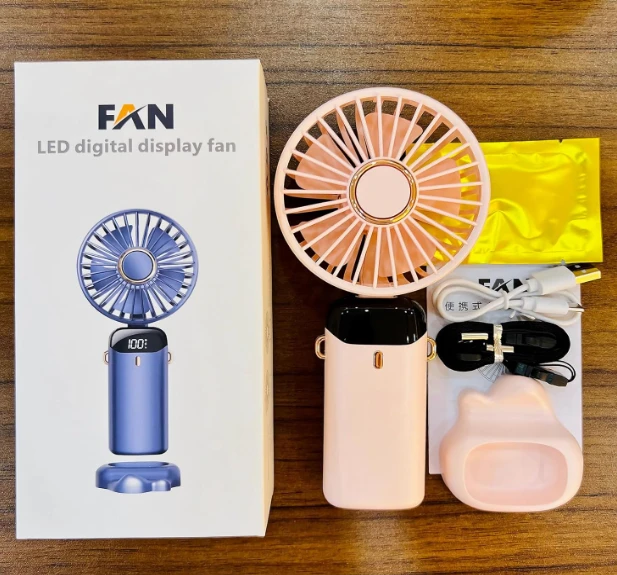 Mini Handheld Fan Battery Operated Small Personal Portable Fan Speed Adjustable USB Rechargeable Fan Cute Design Powerful for Stylish Kids Girls Women Men Indoor Outdoor Travelling