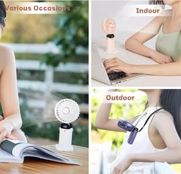 Mini Handheld Fan Battery Operated Small Personal Portable Fan Speed Adjustable USB Rechargeable Fan Cute Design Powerful for Stylish Kids Girls Women Men Indoor Outdoor Travelling