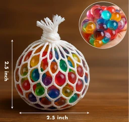 Squishy Stress Ball for Kids Squeeze Toy Pressure Relieve Anti-Stress Anti Anxiety Multicolor Magic Slime Mesh Ball Squeeze Grape Balls Return Gifts