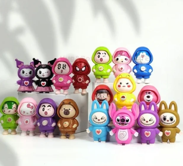 Cartoon Face Changing keychain Doll spin Keychain