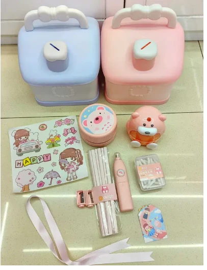 Electric Stationery with Hut Shape Piggy Bank Pack of 1