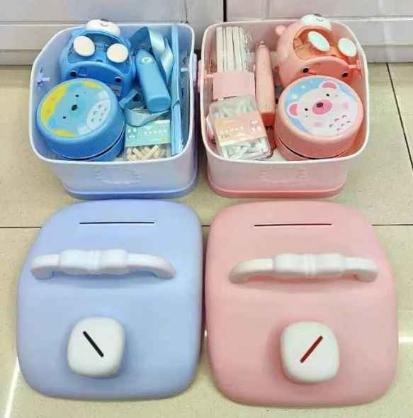 Electric Stationery with Hut Shape Piggy Bank Pack of 1