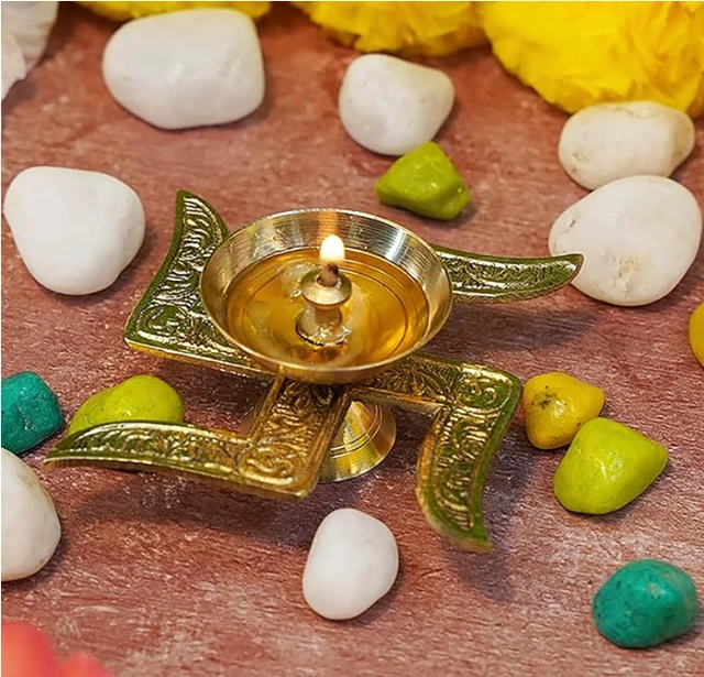 Gift Items for Home - Brass Diya for Pooja,Decoration Item | Premium Peetal Diya for Pooja Gift Set, Gift for Family Friends Employee,Return Gift,Cooperate Gift