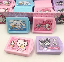 Fun Magic Box Pencil Eraser Cute Drawer Modle Rubber Eraser for Kids, Girls School Student, Return Birthday Gift Magic Box Shaped Erasers-4 Pcs., Multi-Color