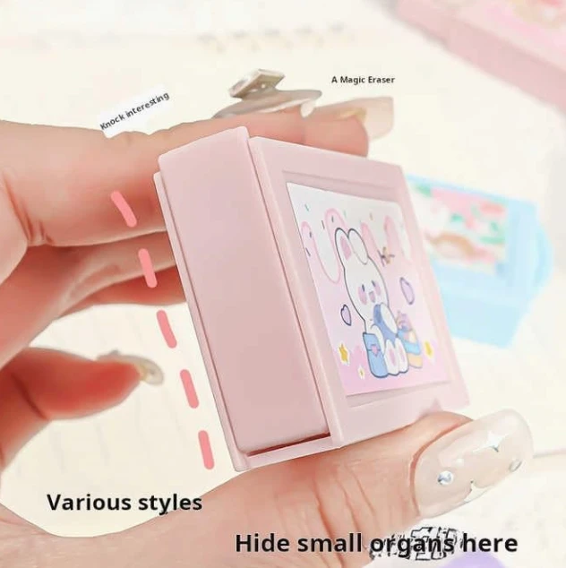 Fun Magic Box Pencil Eraser Cute Drawer Modle Rubber Eraser for Kids, Girls School Student, Return Birthday Gift Magic Box Shaped Erasers-4 Pcs., Multi-Color