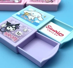Fun Magic Box Pencil Eraser Cute Drawer Modle Rubber Eraser for Kids, Girls School Student, Return Birthday Gift Magic Box Shaped Erasers-4 Pcs., Multi-Color