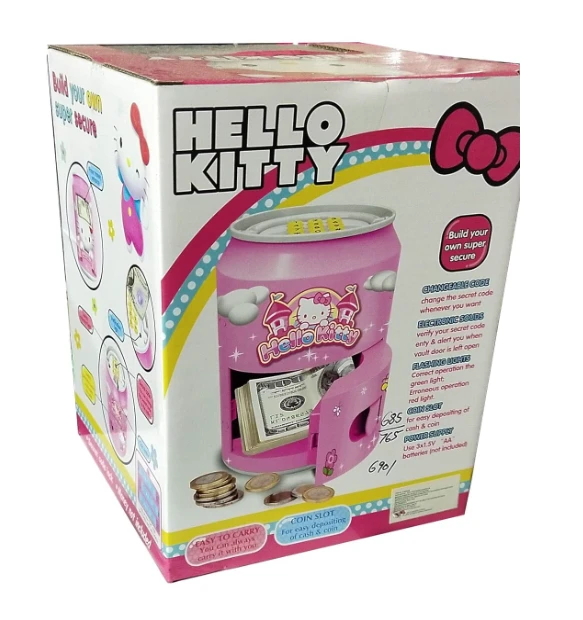 Battery Operated Cylinder ATM Safe Kids Piggy Saving ATM Bank with Electronic Lock Coin Bank Cash Deposit ATM Cartoon for Kids Coin Bank