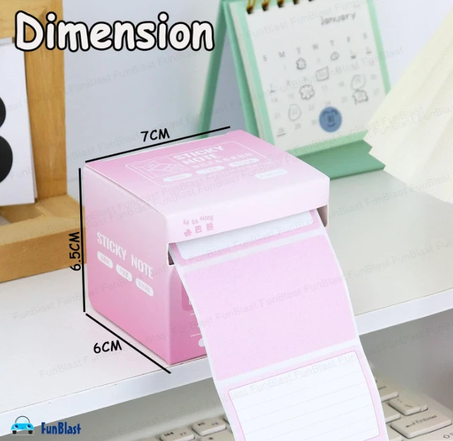 Sticky Notes Set - 256 Pcs Pull-Out With Dispenser, Self Adhesive Memo Stickers 8 Patterns Mini Pad for Office, School, Home