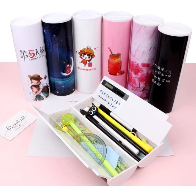Multipurpose Pencil Box with Solar Calculator/Pencil Box for Student/Big Size Cartoon Printed Pencil Case, Birthday Gift for Kids - Multicolour (Pack of 1)