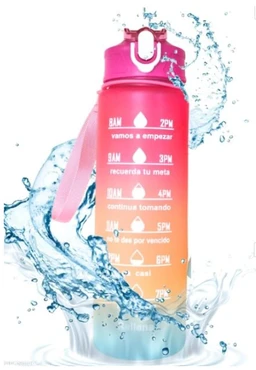 Motivational 0.7 Liter Quotes & Time Marker Dual Colour Sports Plastic Bottle BPA Free, Leak Proof Sipper Bottle for Gym, Office, Workout