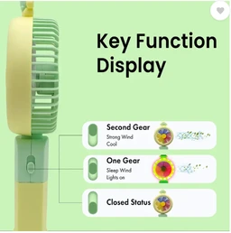 Mini Hand Fan with LED Light | Colorful USB Fan for Kids & Travel FL_227 Rechargeable Fan, USB Air Cooler, USB Fan (Multicolor)