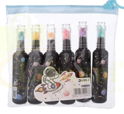 Set of 6 Black Cute Mini Bottle Shape Highlighter Pens for Colorful Note-Taking and Creativity Study and Art for Students and for Office Uses Satationary