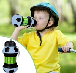 FunBlast Silicone Sipper Bottle for Kids - 550 ML Expandable Football Water Bottle for Home, Office, Gym, Trekking, Anti-Leak Kids Water Bottle, Fancy Stylish Water Bottle Girls, Boys (Random Color)
