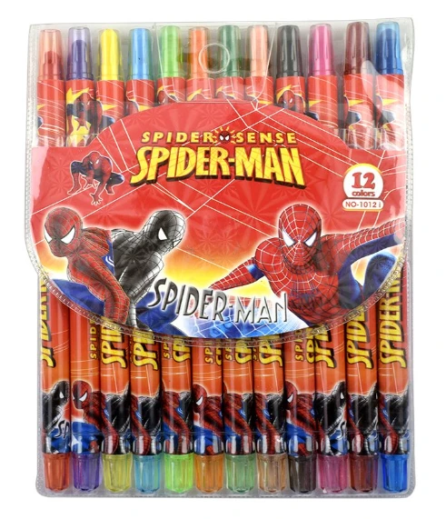 Spiderman Rolling Crayon Colorful Sticks for Kids (Set of 12 Colours)