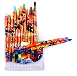 Spiderman Rolling Crayon Colorful Sticks for Kids (Set of 12 Colours)