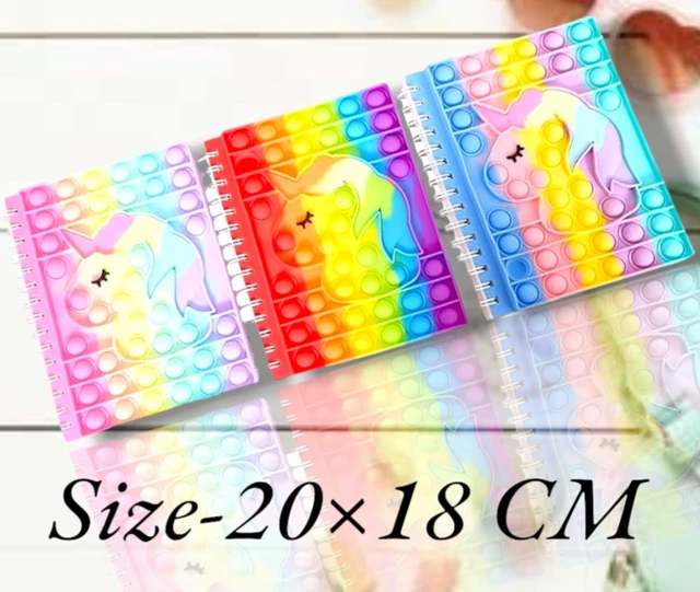 Popit Sprial Diary/Notebook: Colourful Pages Perfect for Return Gifts, Birthday Gifts, and Stationery Gifts Stress Relief Toy- Set of 1