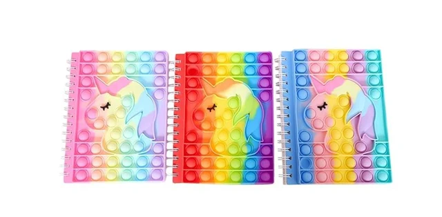 Popit Sprial Diary/Notebook: Colourful Pages Perfect for Return Gifts, Birthday Gifts, and Stationery Gifts Stress Relief Toy- Set of 1