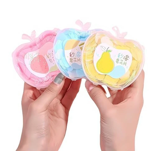 Apple Shape Paper Soap Sheets – Portable Disposable Hand Soap for Travel, Camping, and Outdoor Use (multi color 50 Sheets Each)