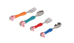 Unicorn Family Baby Spoon and Fork Cutlery for Babies and Kids - Stainless Steel (304) Tableware Set with Comfortable Handle for Boys and Girls