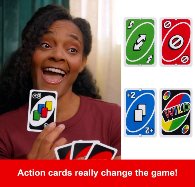 Mattel Uno Playing Card Game for 7 Yrs and Above for Adult,Set of 112 Cards, Multicolor