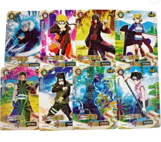 Gift Collection Pack Of 4 Naruto Itachi Sasuke Booster Playing Cards Game Anime Naruto Card (Multicolor)