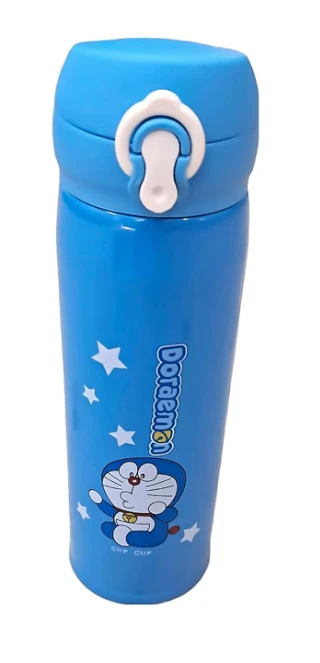 Doraeemon Blue Water Bottle Designer Printed Stainless Steel Insulated Sipper Water Bottle for Kids/Flask for Kids, School, Gym. Travelling, Birthday Gift