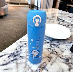 Doraeemon Blue Water Bottle Designer Printed Stainless Steel Insulated Sipper Water Bottle for Kids/Flask for Kids, School, Gym. Travelling, Birthday Gift