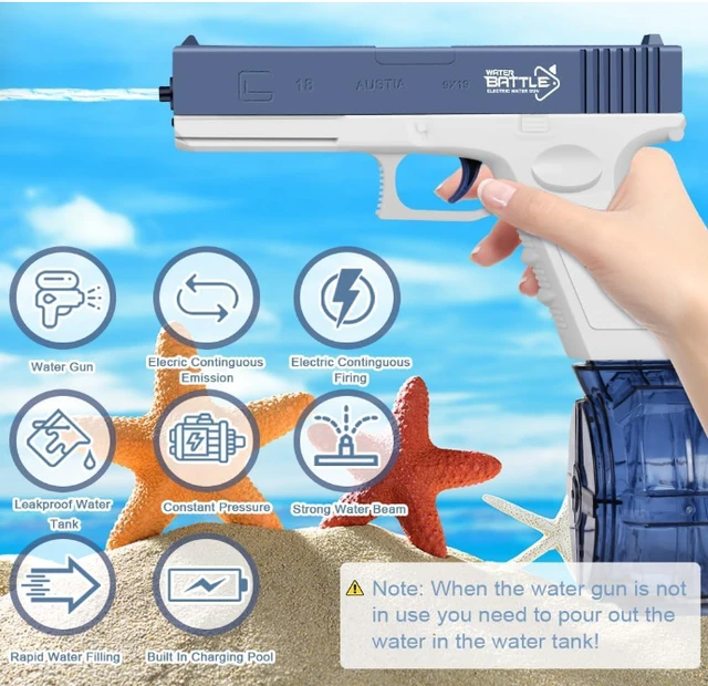 Electric Water Gun for 8-12 Years Old Kids, Up to 32 Feet Range Automatic Water Pistol Large Capacity Water Sprayer Summer Pool Beach Party Toy