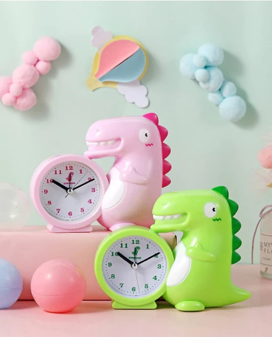 Dinosaur Shape Table Alarm Clock for Kids Study Room Students Table Clocks for Home & Office