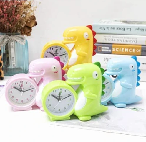 Dinosaur Shape Table Alarm Clock for Kids Study Room Students Table Clocks for Home & Office