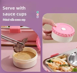 Stainless Steel Bento Lunch Box for Kids & Adults | 4 Compartment Leakproof Tiffin with Lid | BPA-Free, Airtight | Ideal for Office, School & Travel