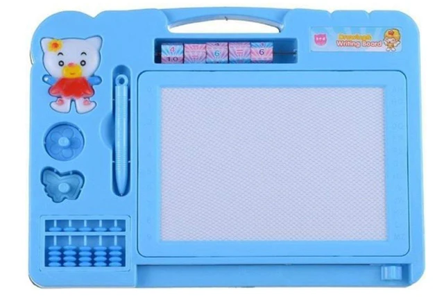 1 Pc Magic Slate + Black Slate Chalk Board,Double Sided Slate Magic + Chalk Slate (Assorted Color)