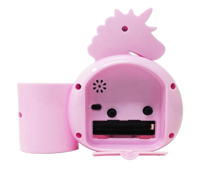 PARTEET Analog Alarm Clock with Pen Holder for Kids Bedroom Unicorn Alarm Watch for Girls Loud Bell Alarm Table Clock for Heavy Sleepers(Assorted Colour)(Plastic, 3.1Wx5.9Lx2.0H inches)
