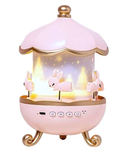 Bunny Projector Night Light, 360° Rotatable LED Night Lamp, 15 Film Shade, Night Lights for Girls (1 Pcs) Bunny Light Lamp for Bedroom, Home Decor, Birthday Return Gift for Kids (Bunnylamp)