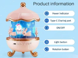 Bunny Projector Night Light, 360° Rotatable LED Night Lamp, 15 Film Shade, Night Lights for Girls (1 Pcs) Bunny Light Lamp for Bedroom, Home Decor, Birthday Return Gift for Kids (Bunnylamp)