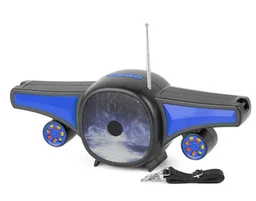 CLUBCLASSY CLUBCLASSY Rock Music Airplane Design Bluetooth Wireless Speaker with Solar Panel FM Radio