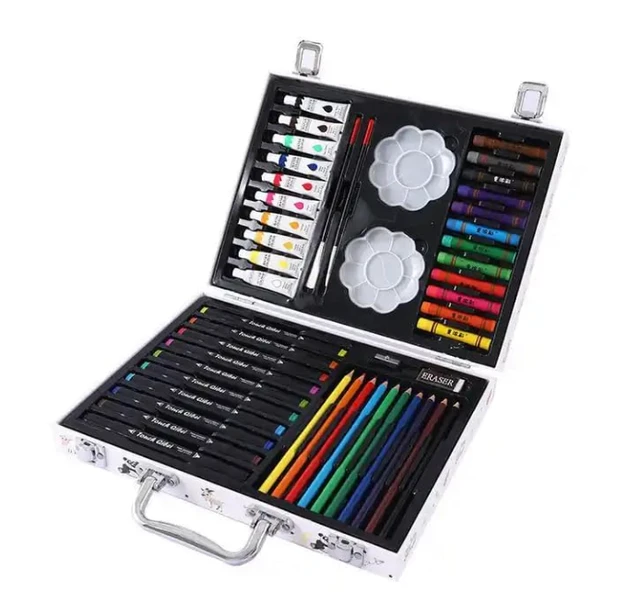 50 Piece Art Supplies, Art Set for Teens, Adults and Kid, Creative Gift Box with Case, Sketching Pencils, Artist Brushes (Pack of 1)