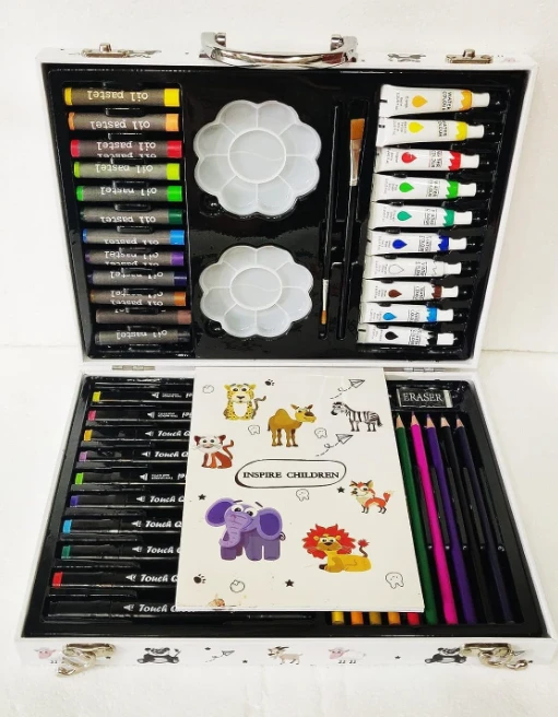 50 Piece Art Supplies, Art Set for Teens, Adults and Kid, Creative Gift Box with Case, Sketching Pencils, Artist Brushes (Pack of 1)