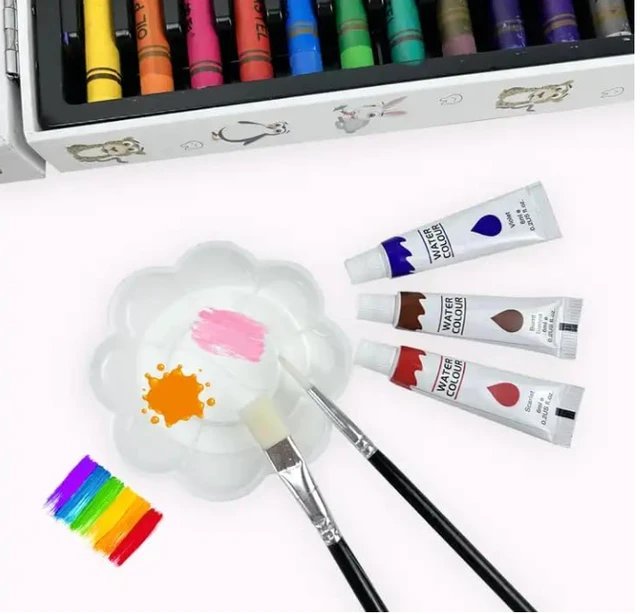 50 Piece Art Supplies, Art Set for Teens, Adults and Kid, Creative Gift Box with Case, Sketching Pencils, Artist Brushes (Pack of 1)