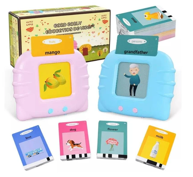Rechargeable Early Education 224 Talking Flash Card Learning Device Machine Toy with Sound for +3Years Kids|Boys|Girls (Color-Multi).